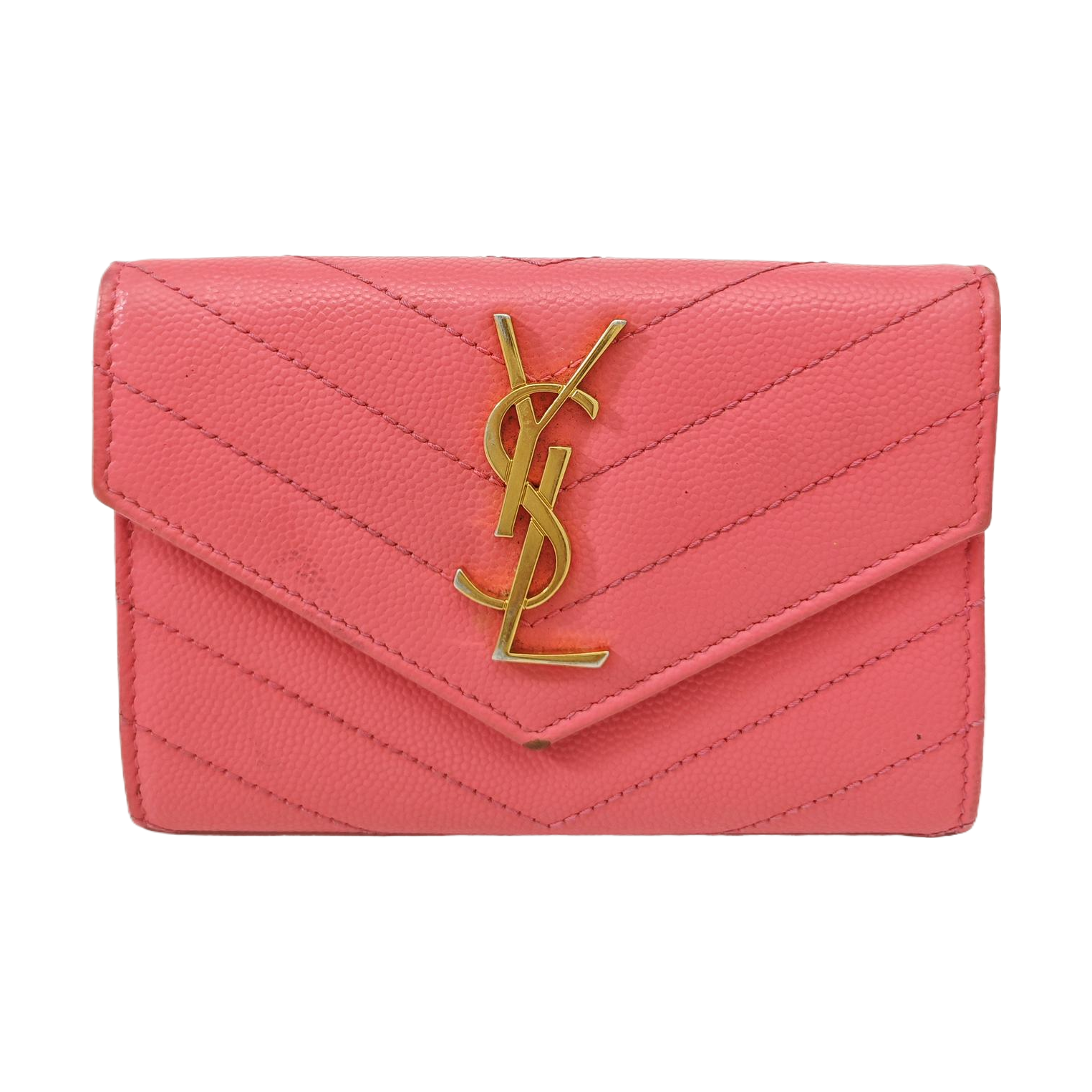 MONOGRAM Chevron Calfskin Pink Wallet