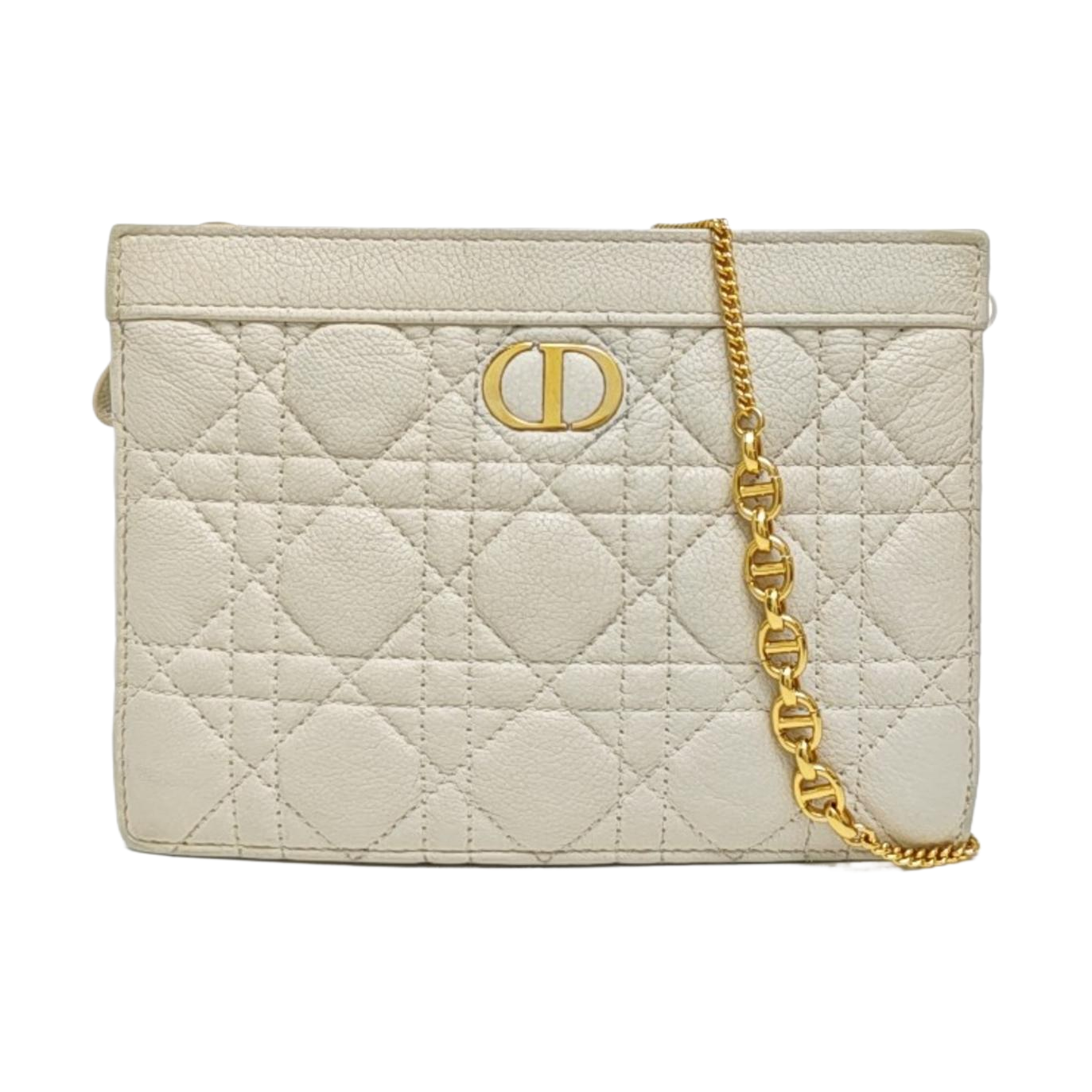 Dior Caro Small Cannage Calfskin White