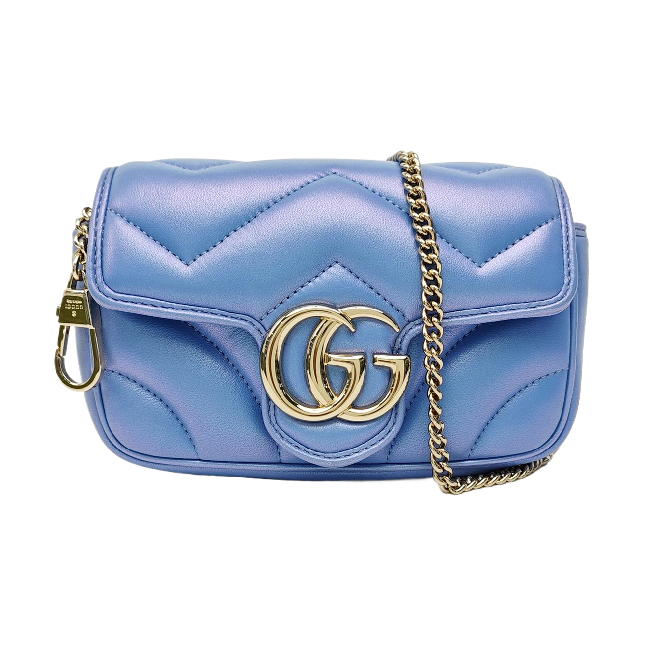 GG Marmont Super Mini Lambskin Blue