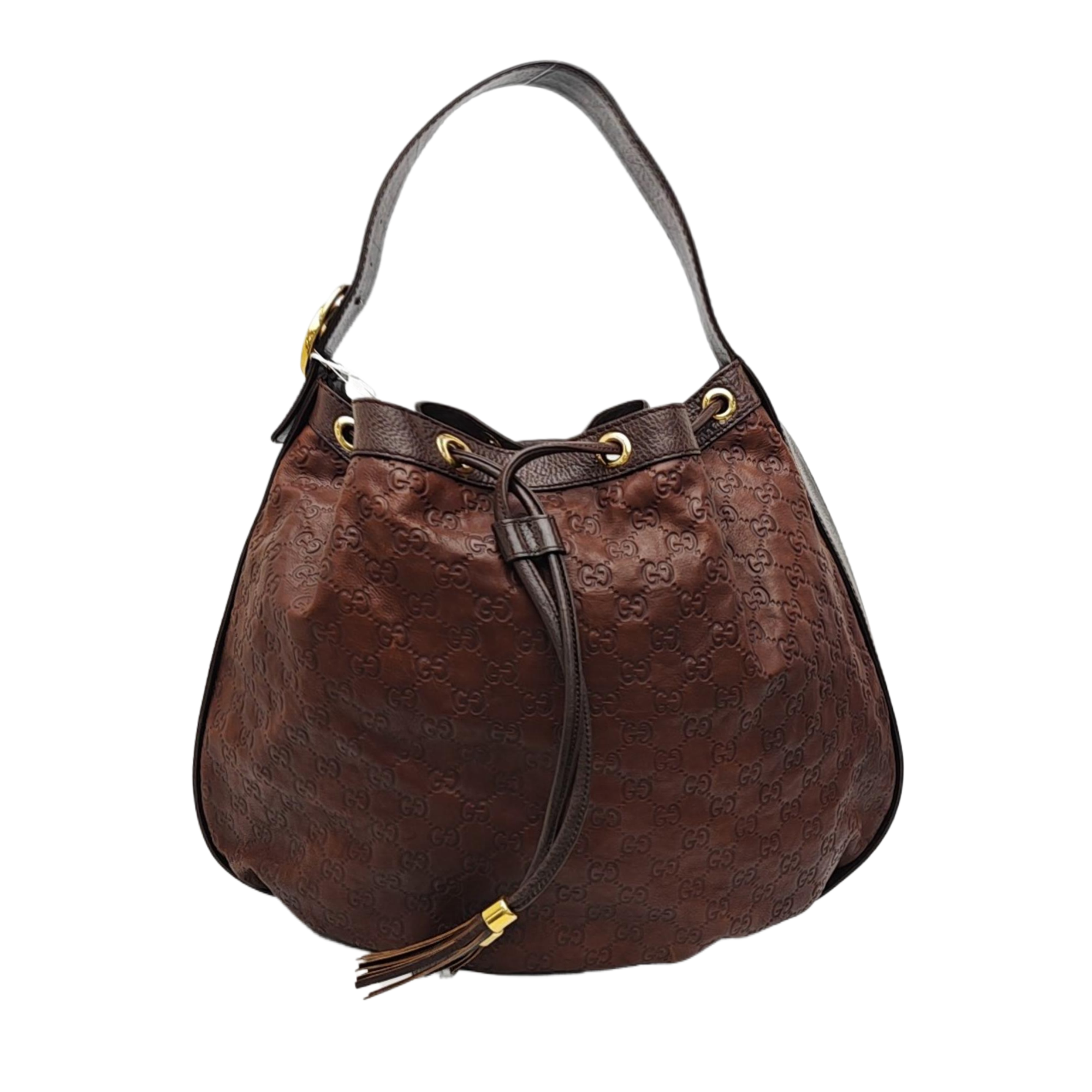 Monogram Calfskin Top Handle Bag Brown