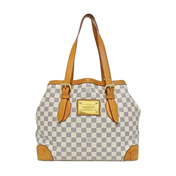 HAMPSTEAD MM Damier Azur Coated Canvas White