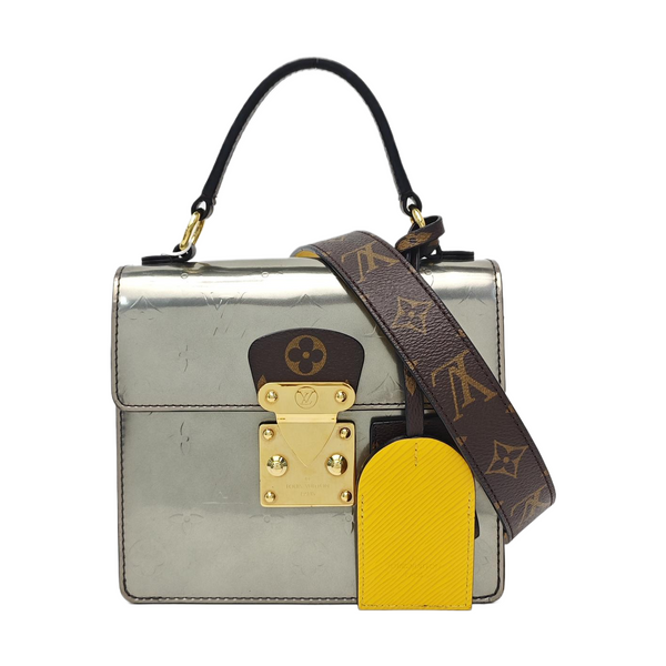 SPRING STREET Monogram Patent Leather Silver