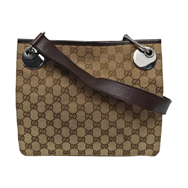 Monogram Canvas Shoulder Bag Brown