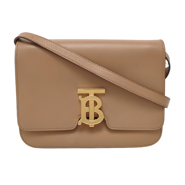 TB Small Calfskin Beige