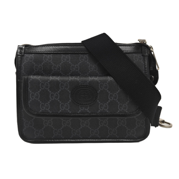 Monogram Coated Canvas Crossbody Bag Black