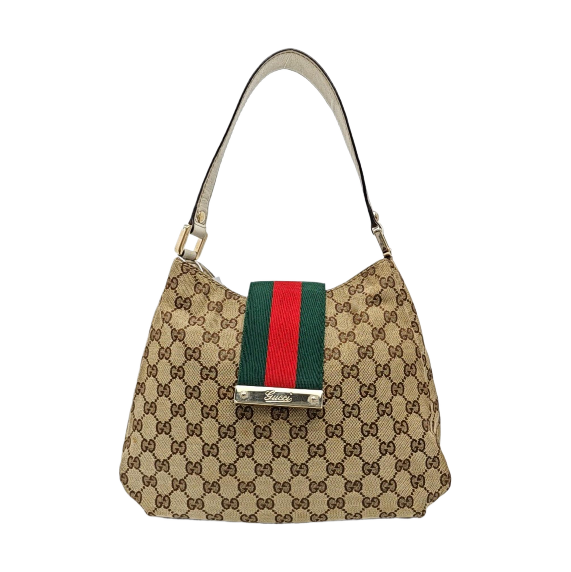 Monogram Canvas Shoulder Bag Brown