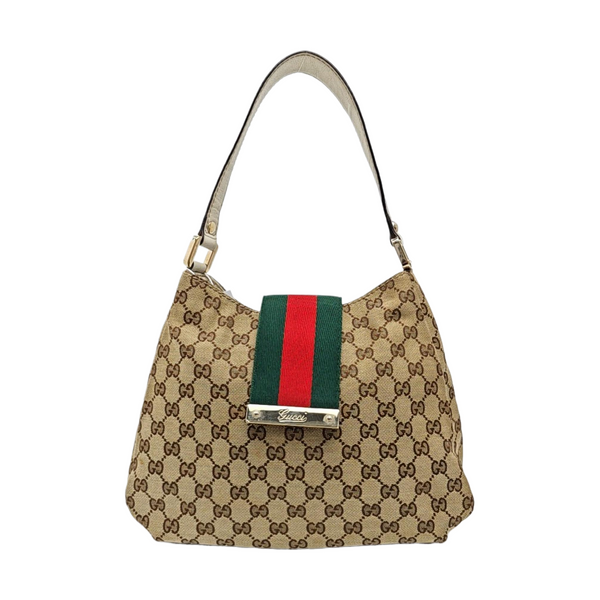 Monogram Canvas Shoulder Bag Brown
