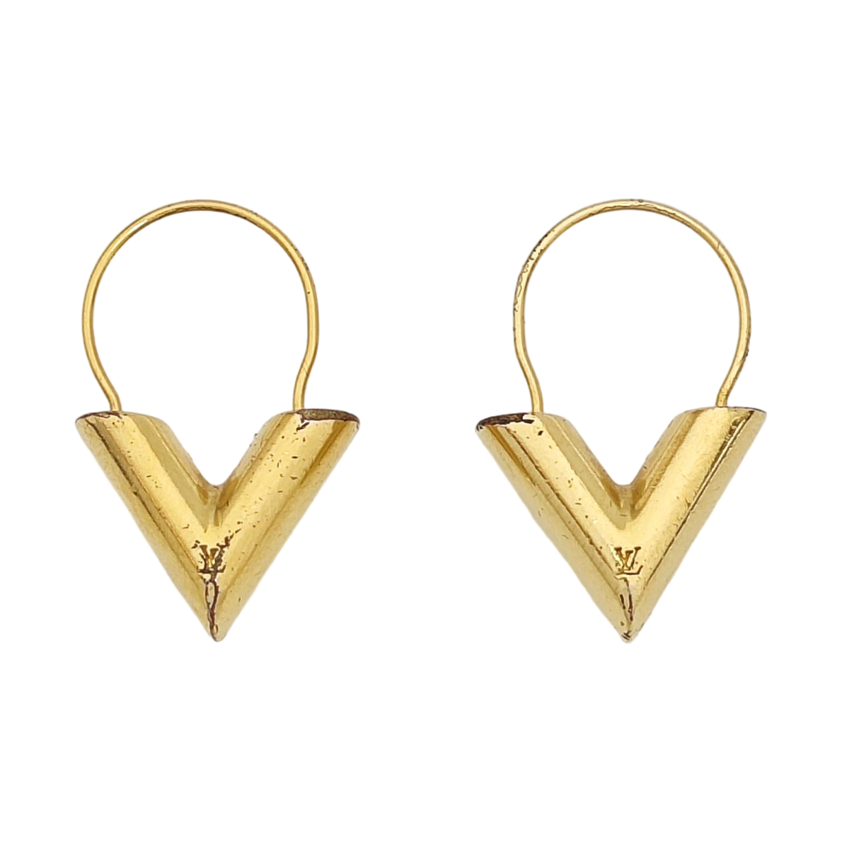 ESSENTIAL V Brass Gold Earrings