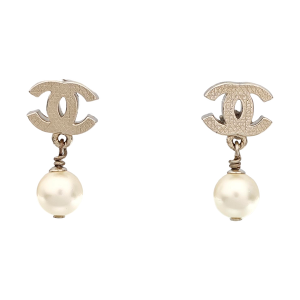 CC Logo Metal Silver Earrings