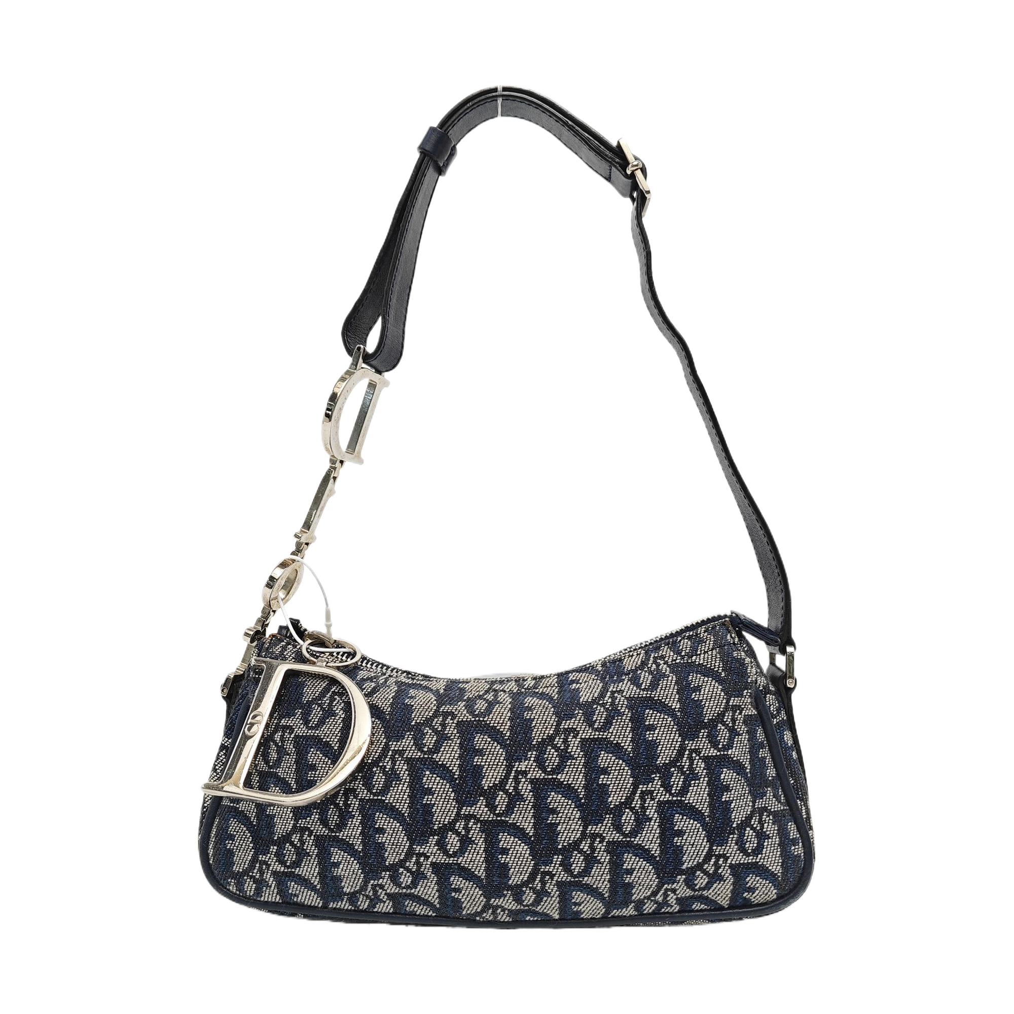 Oblique Canvas Top Handle Bag Blue