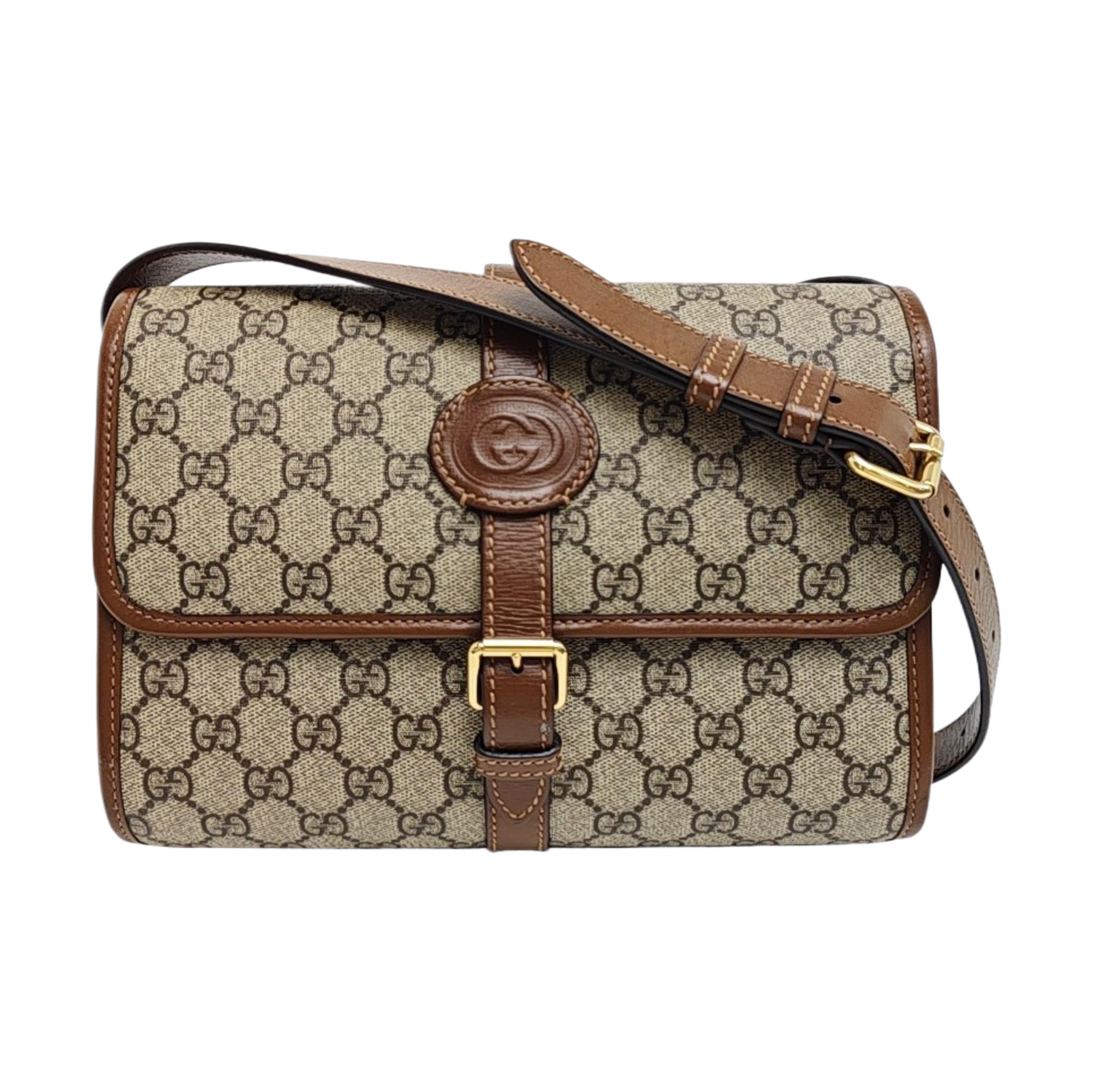 Monogram Coated Canvas Shoulder Bag Beige