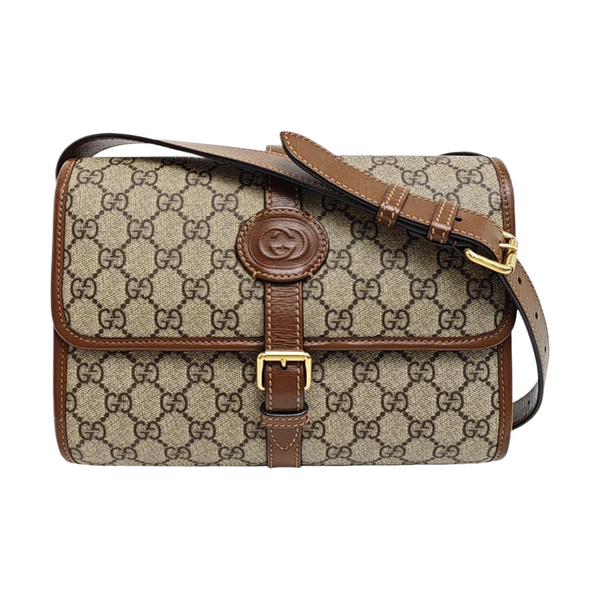 Monogram Coated Canvas Shoulder Bag Beige