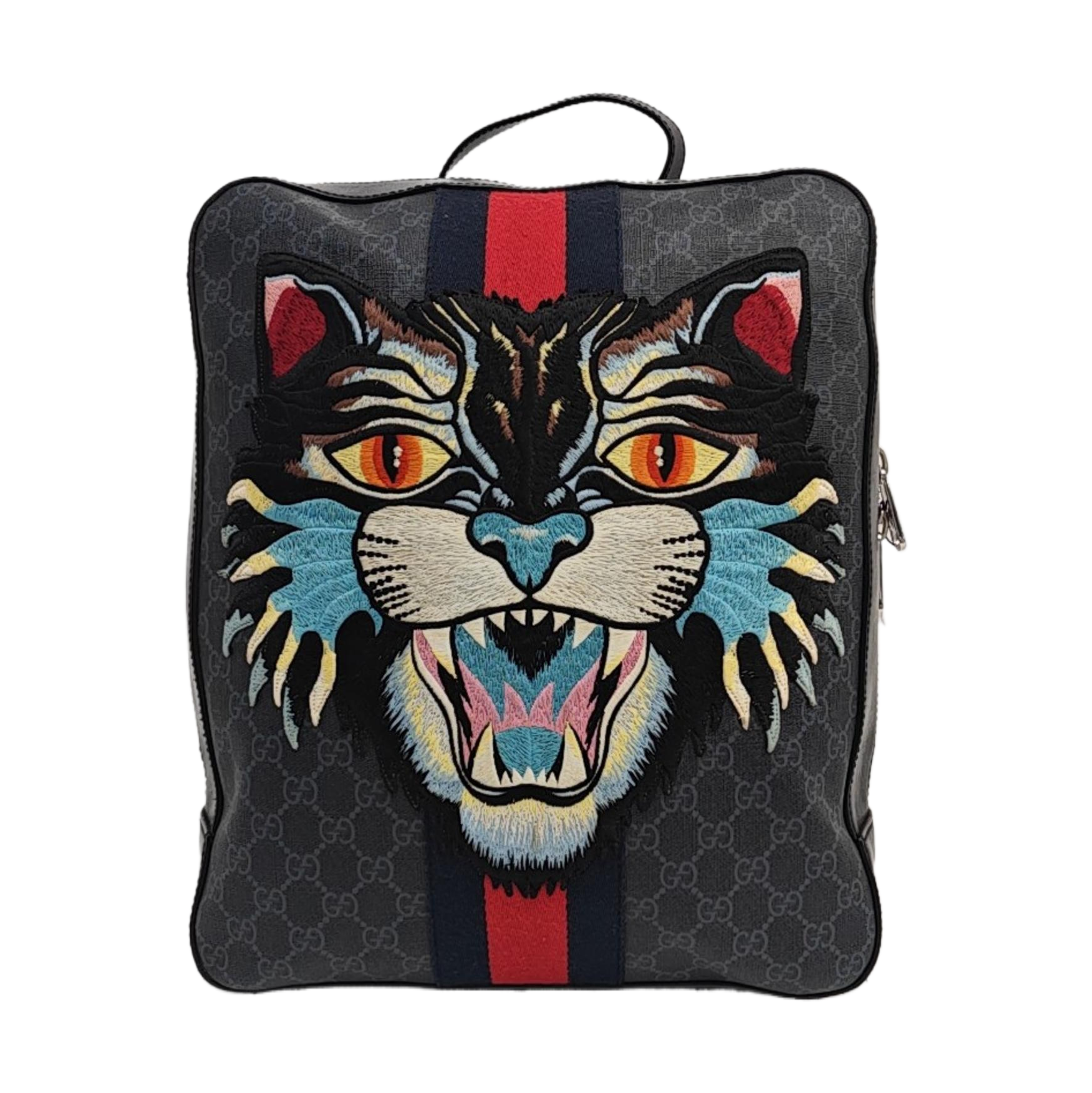 Monogram Coated Canvas Backpack Black