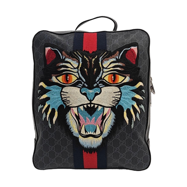 Monogram Coated Canvas Backpack Black