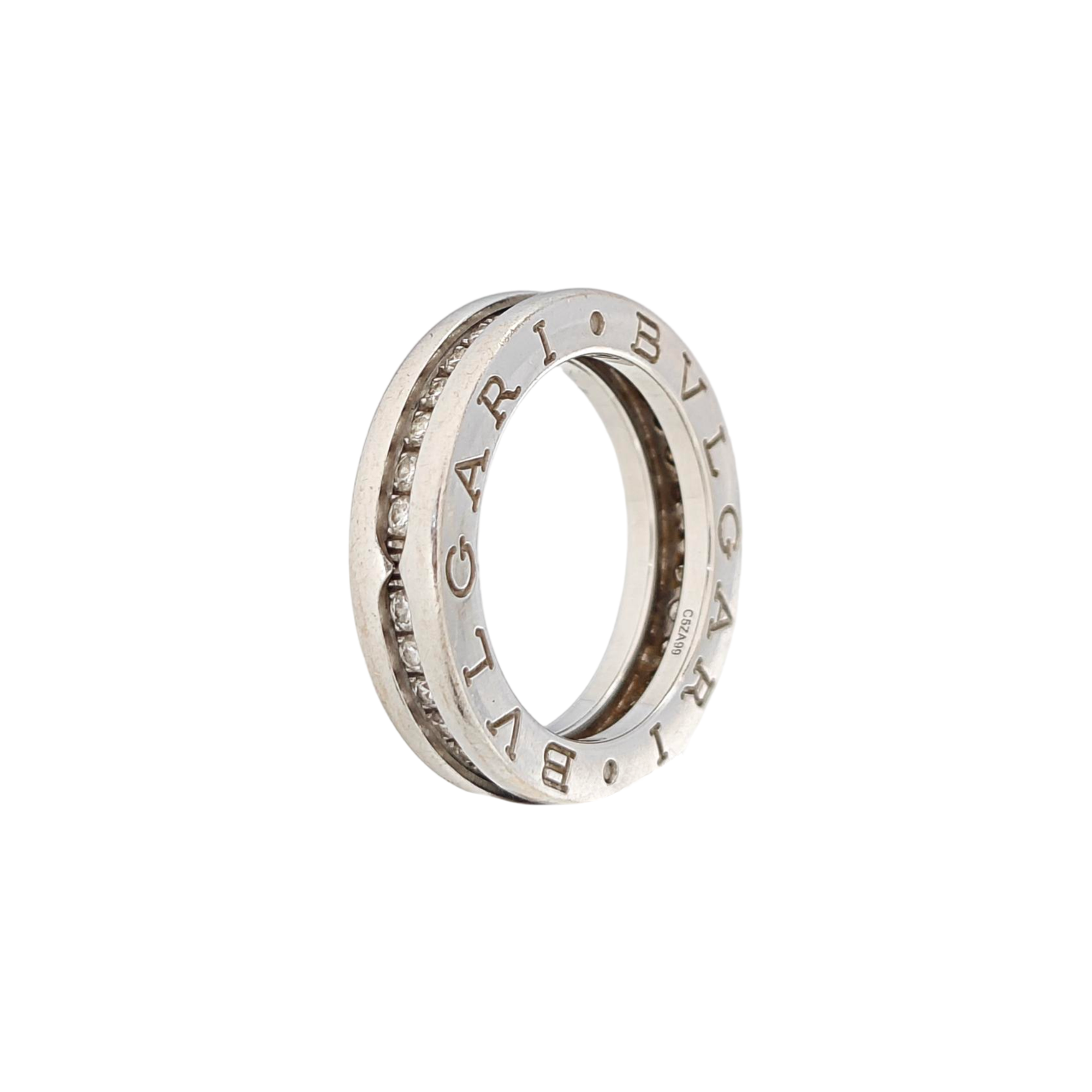 Anillo B.ZERO1 de oro blanco de 18k, plata, UE 48