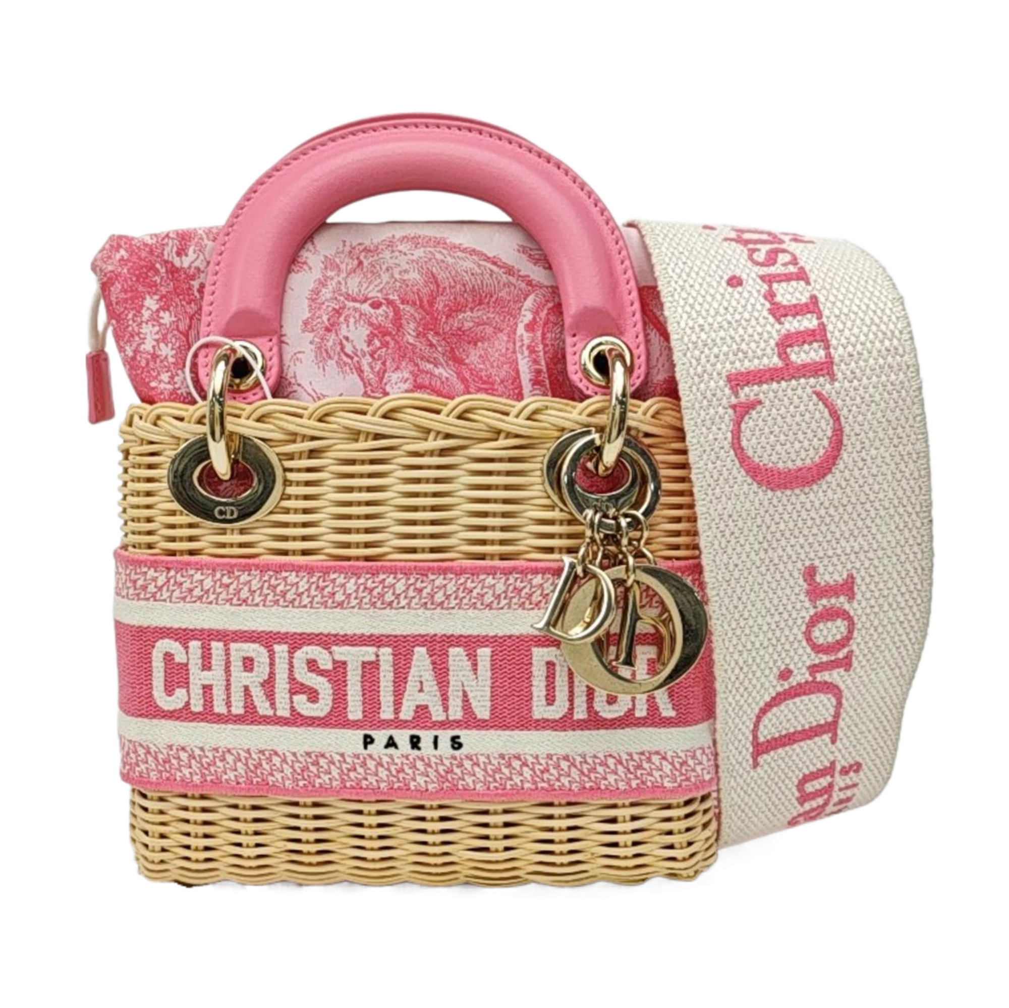 Lady Dior Mini Straw Beige