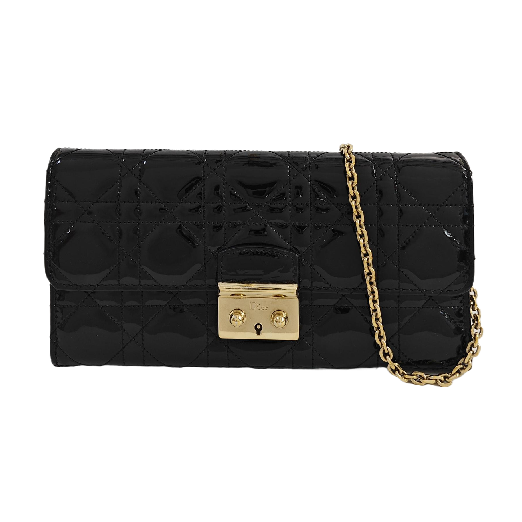 Miss Dior Cannage Patent Leather Black