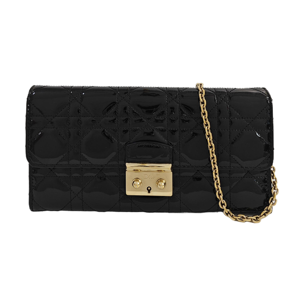Miss Dior Cannage Patent Leather Black