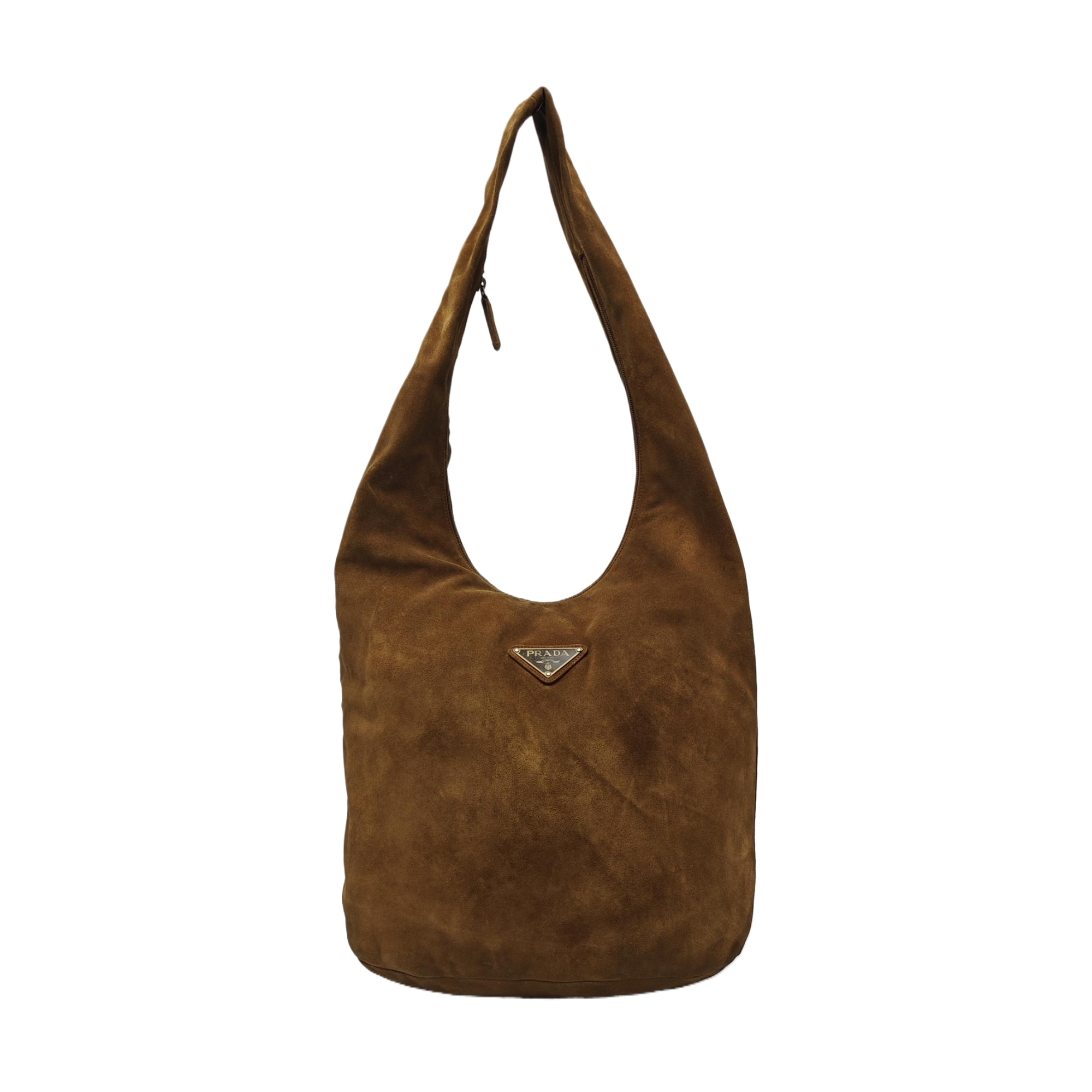 Suede Top Handle Bag Brown