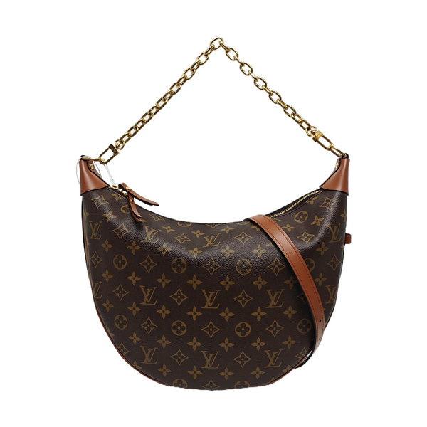 LOOP HOBO Monogram Coated Canvas Brown