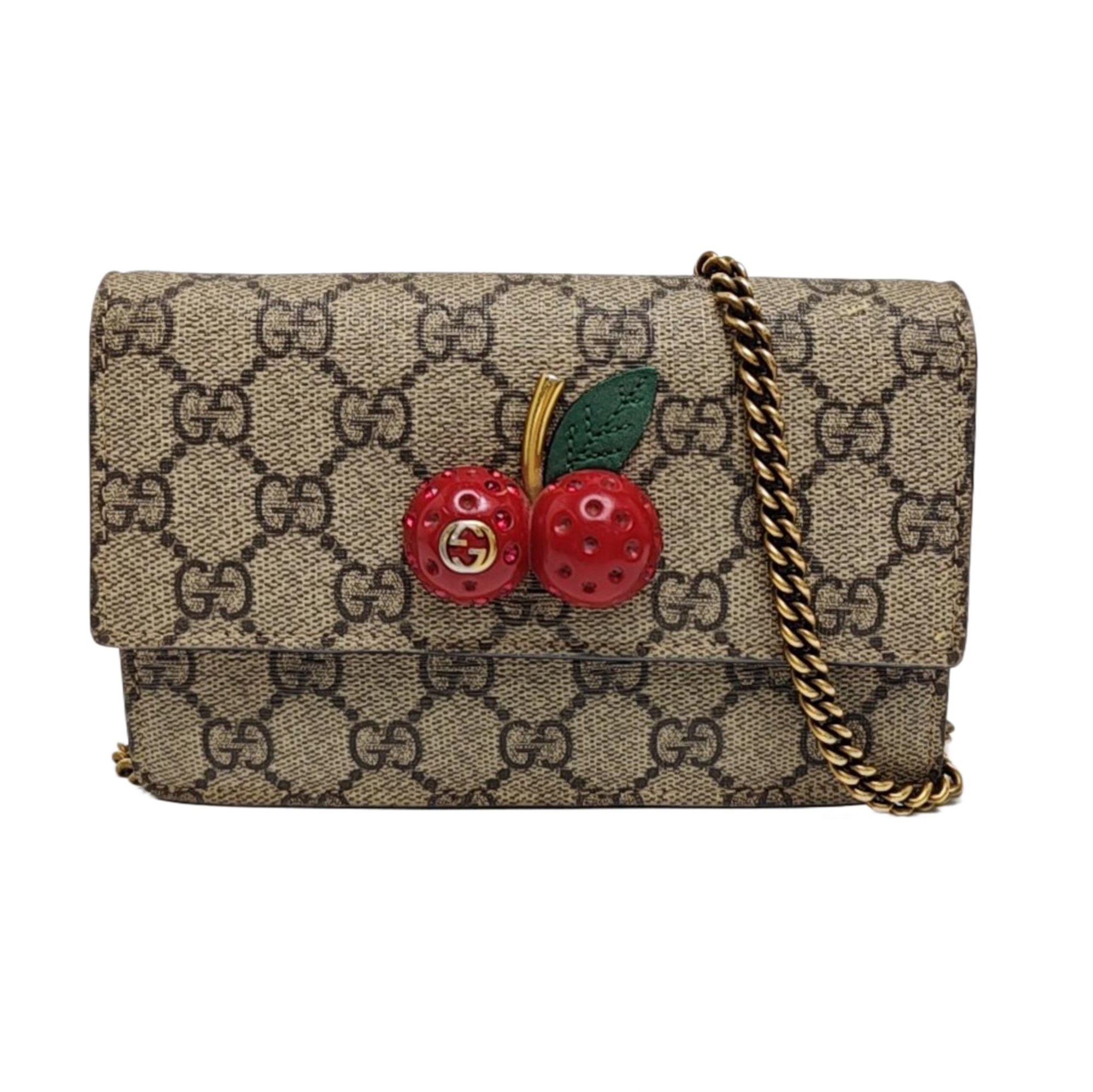 GG Supreme Mini Monogram Coated Canvas Beige