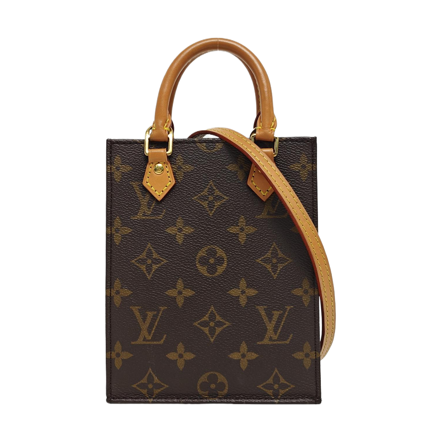 SAC PLAT Mini Monogram Coated Canvas Brown