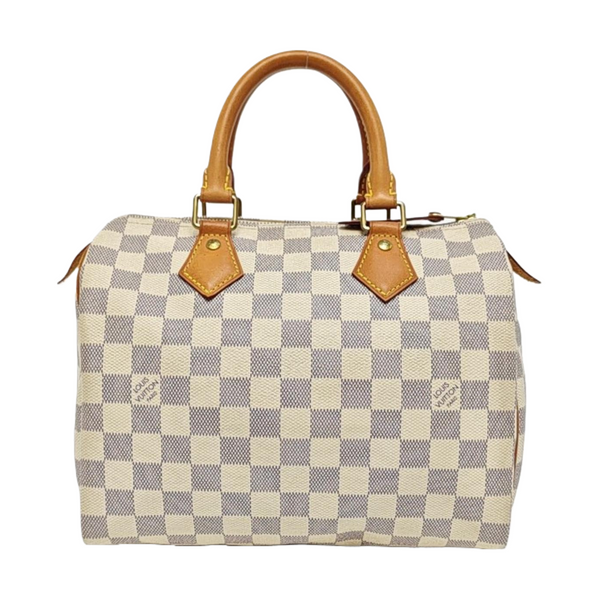 SPEEDY 25 Damier Azur Coated Canvas White