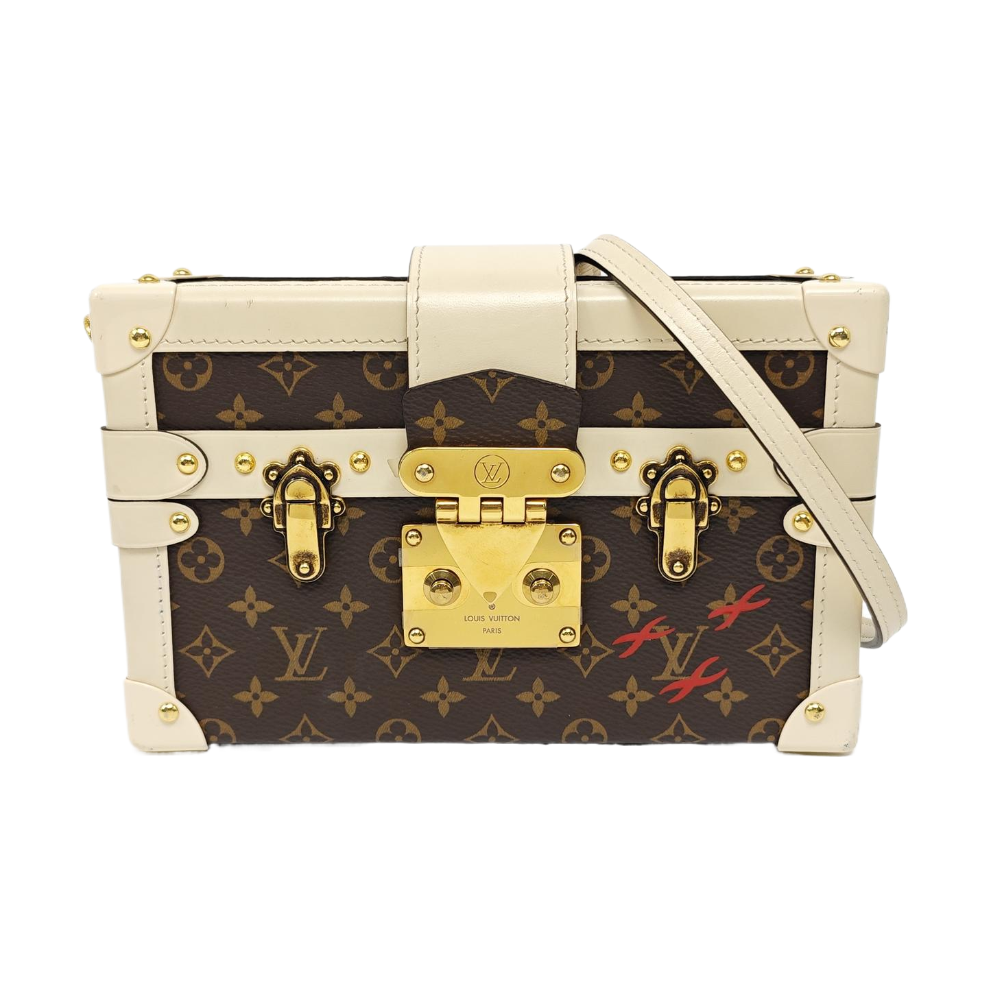 PETITE MALLE Monogram Coated Canvas Brown