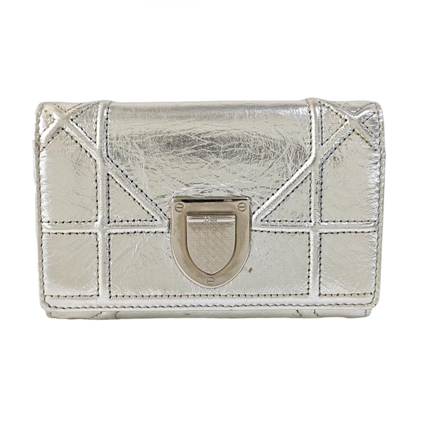 Diorama Calfskin Silver Wallet