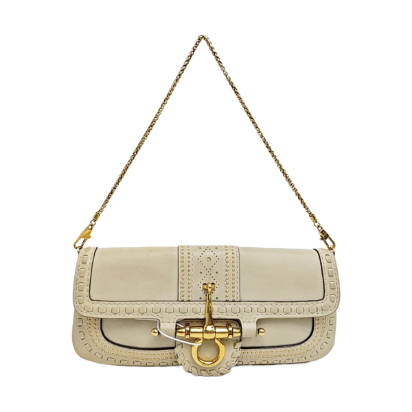 Snaffle Bit Calfskin White