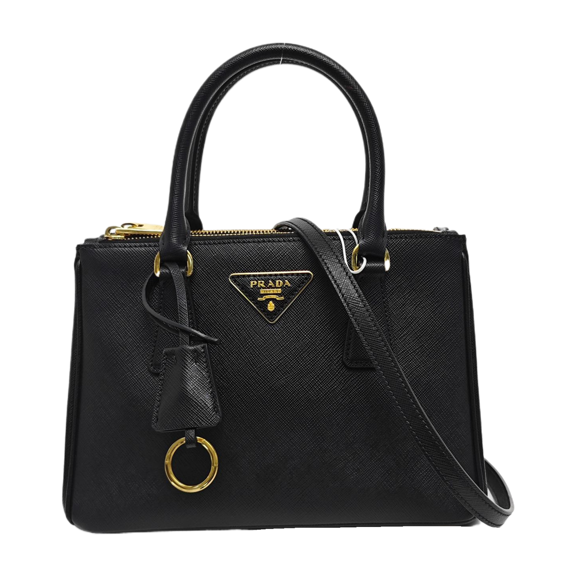 Saffiano Calfskin Shoulder Bag Black