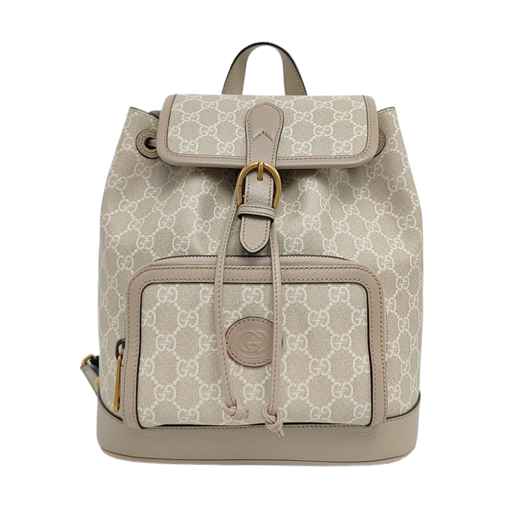 Monogram Coated Canvas Backpack Beige