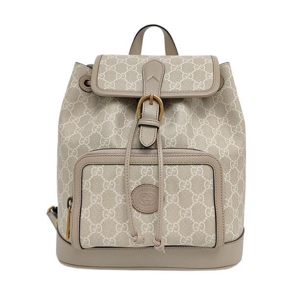 Monogram Coated Canvas Backpack Beige