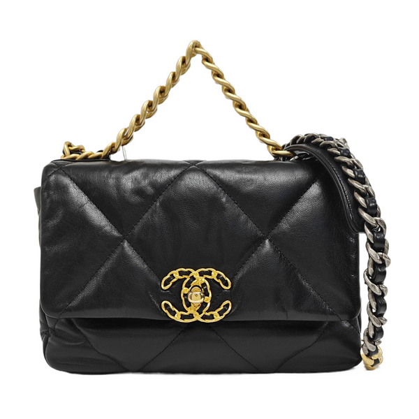 CHANEL 19 Small Quilted Lambskin Black