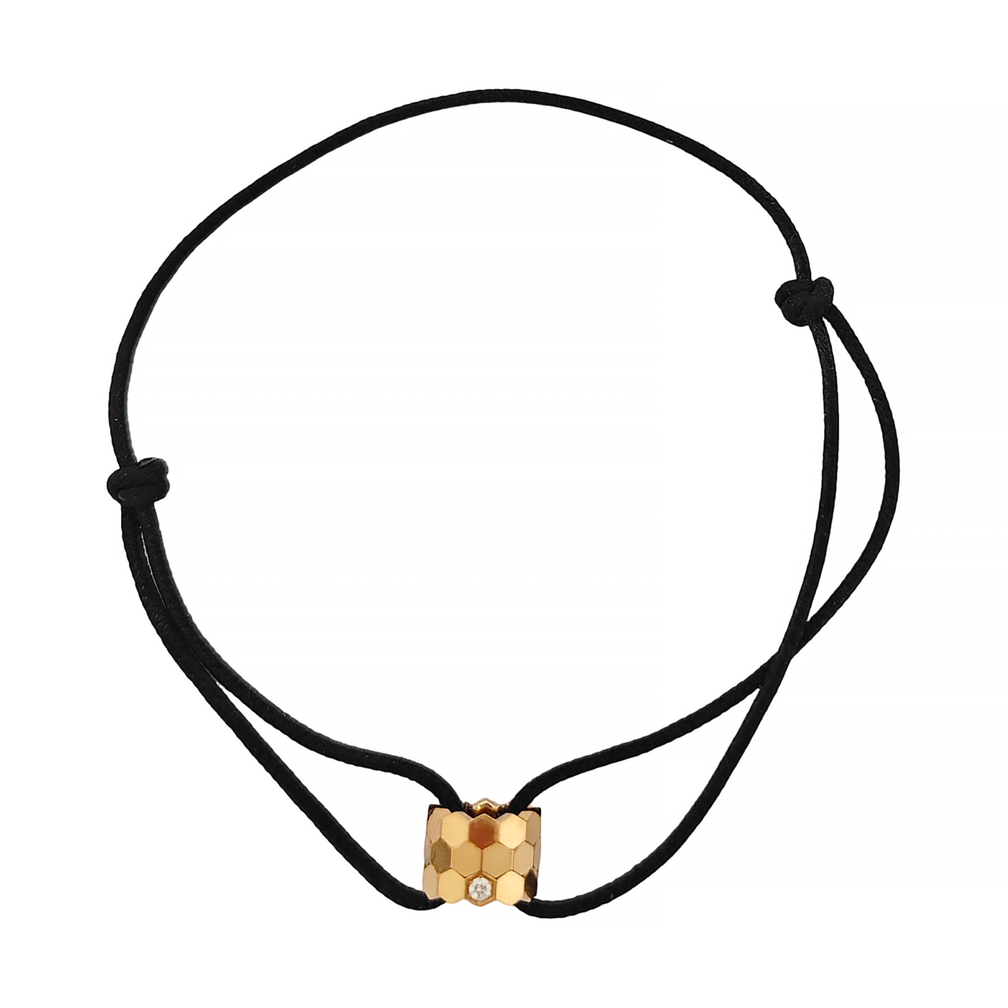 Bee My Love Fabric Black Bracelet