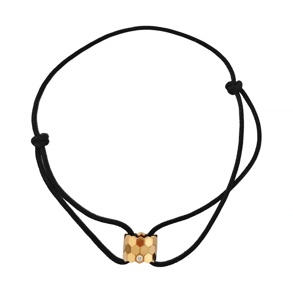 Bee My Love Fabric Black Bracelet