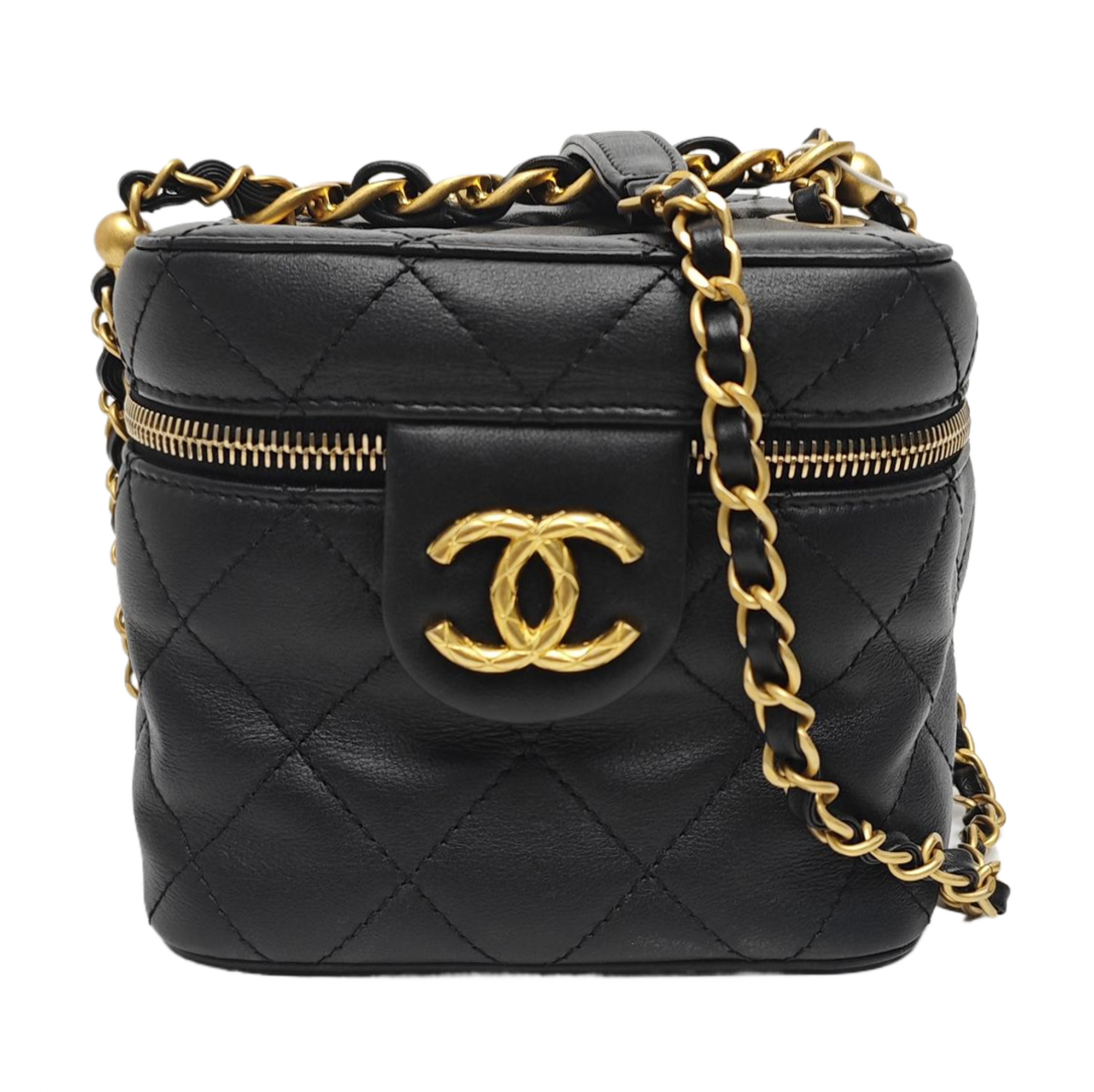 Quilted Calfskin Shoulder Bag Black