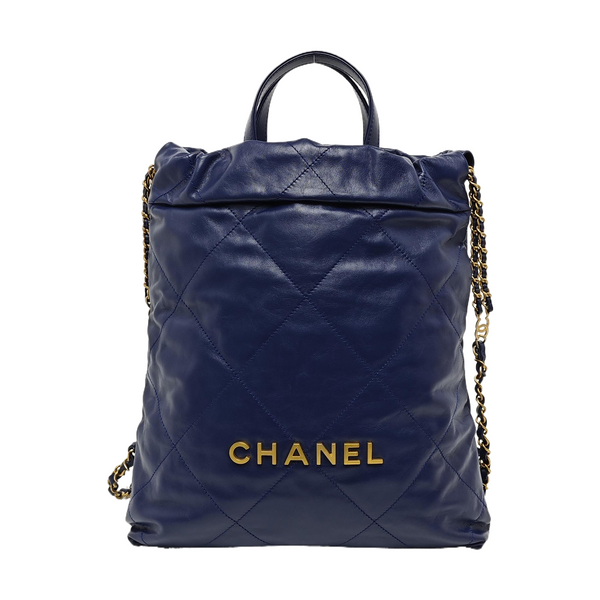 CHANEL 22 Small Quilted Calfskin Blue