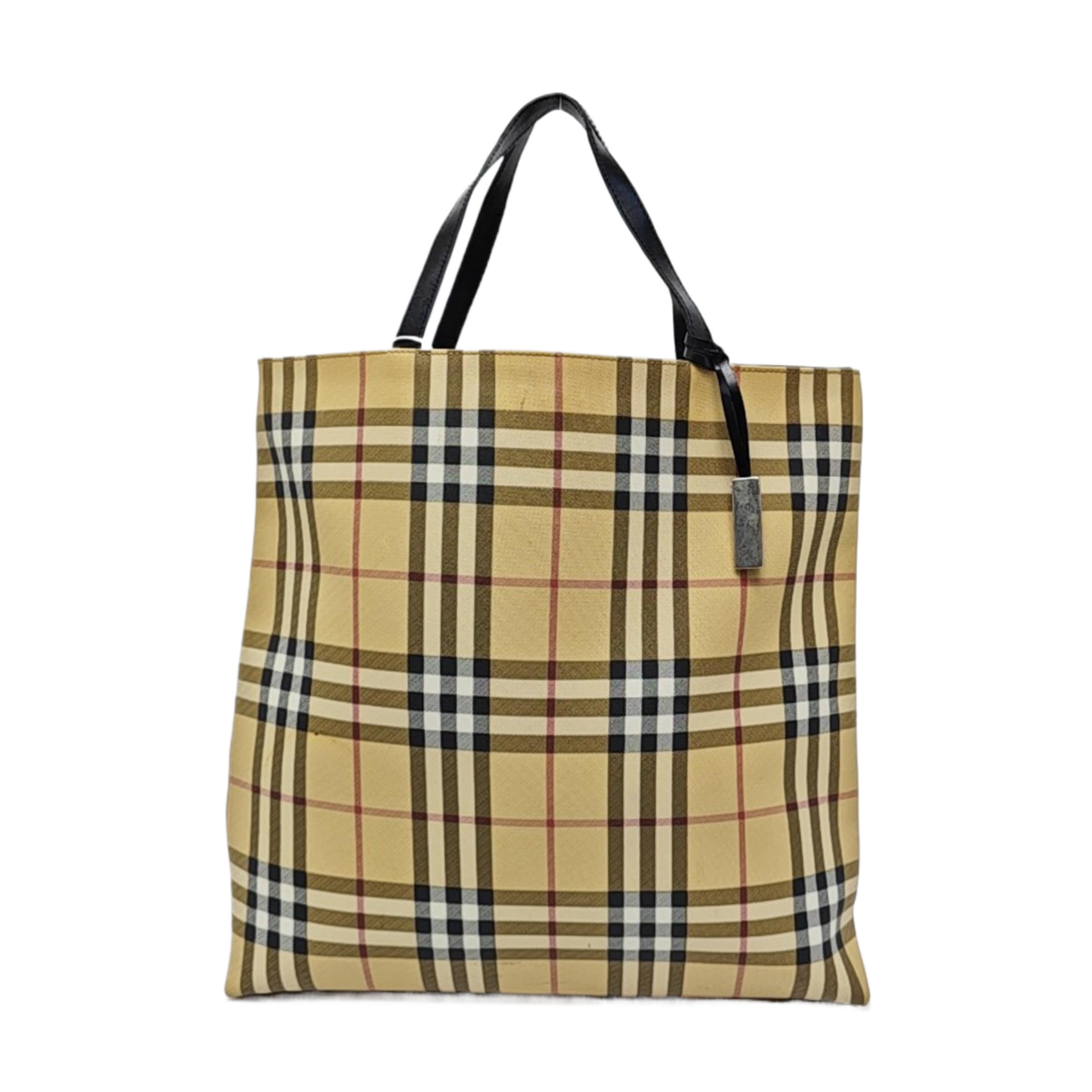 Coated Canvas Top Handle Bag Beige