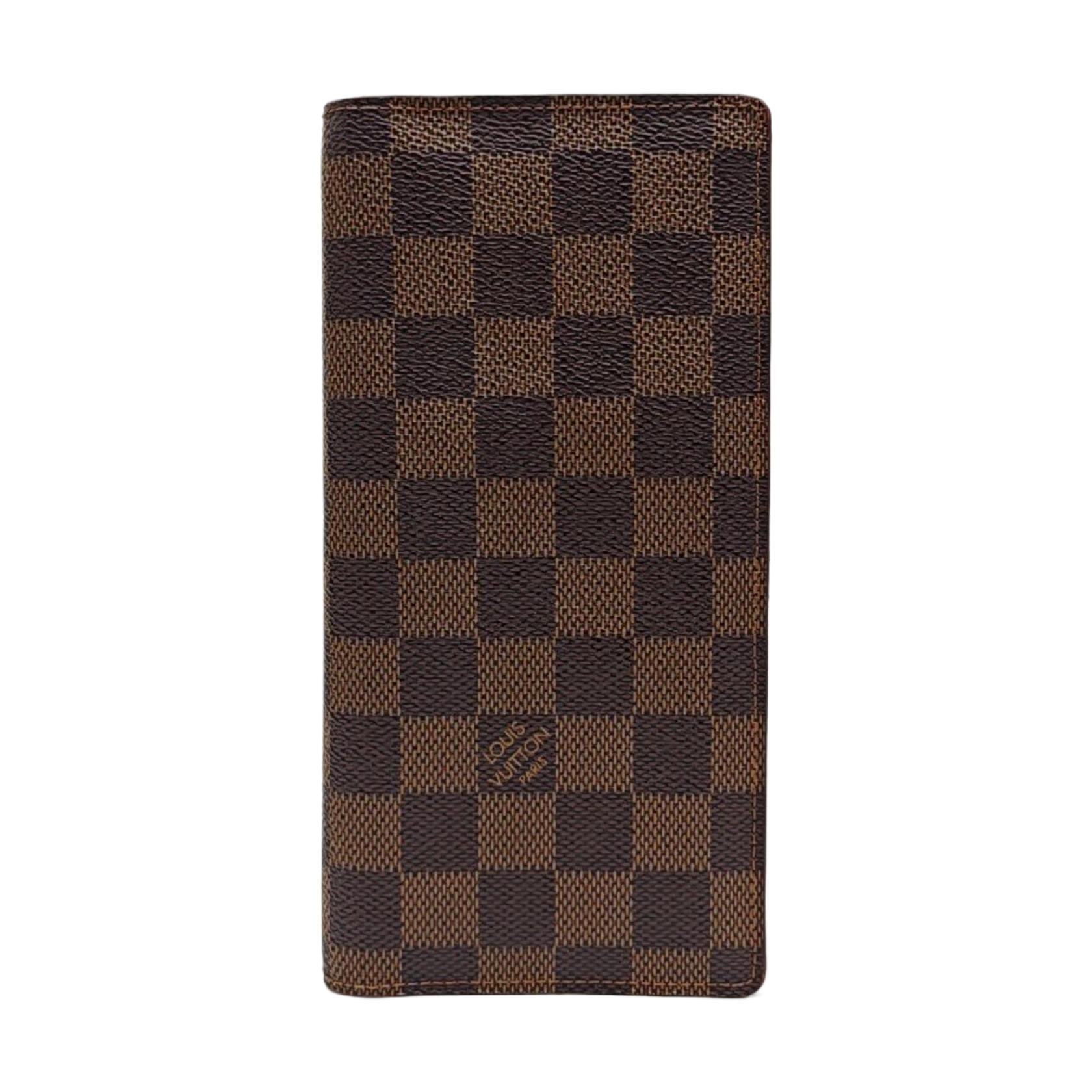 BRAZZA Damier Ebene Coated Canvas Brown Wallet