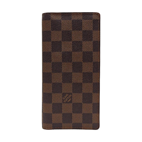 BRAZZA Damier Ebene Coated Canvas Brown Wallet