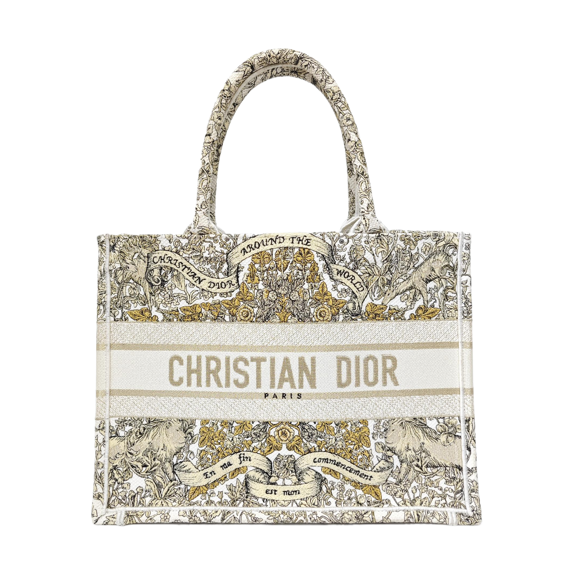 Book Tote Medium Fabric Beige