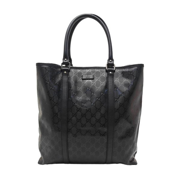 Monogram Coated Canvas Tote Bag Black