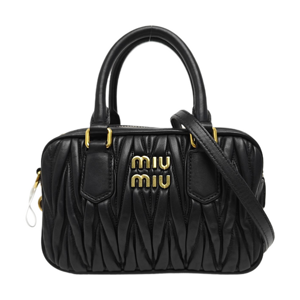 Arcadie Matelassé Small Quilted Lambskin Black