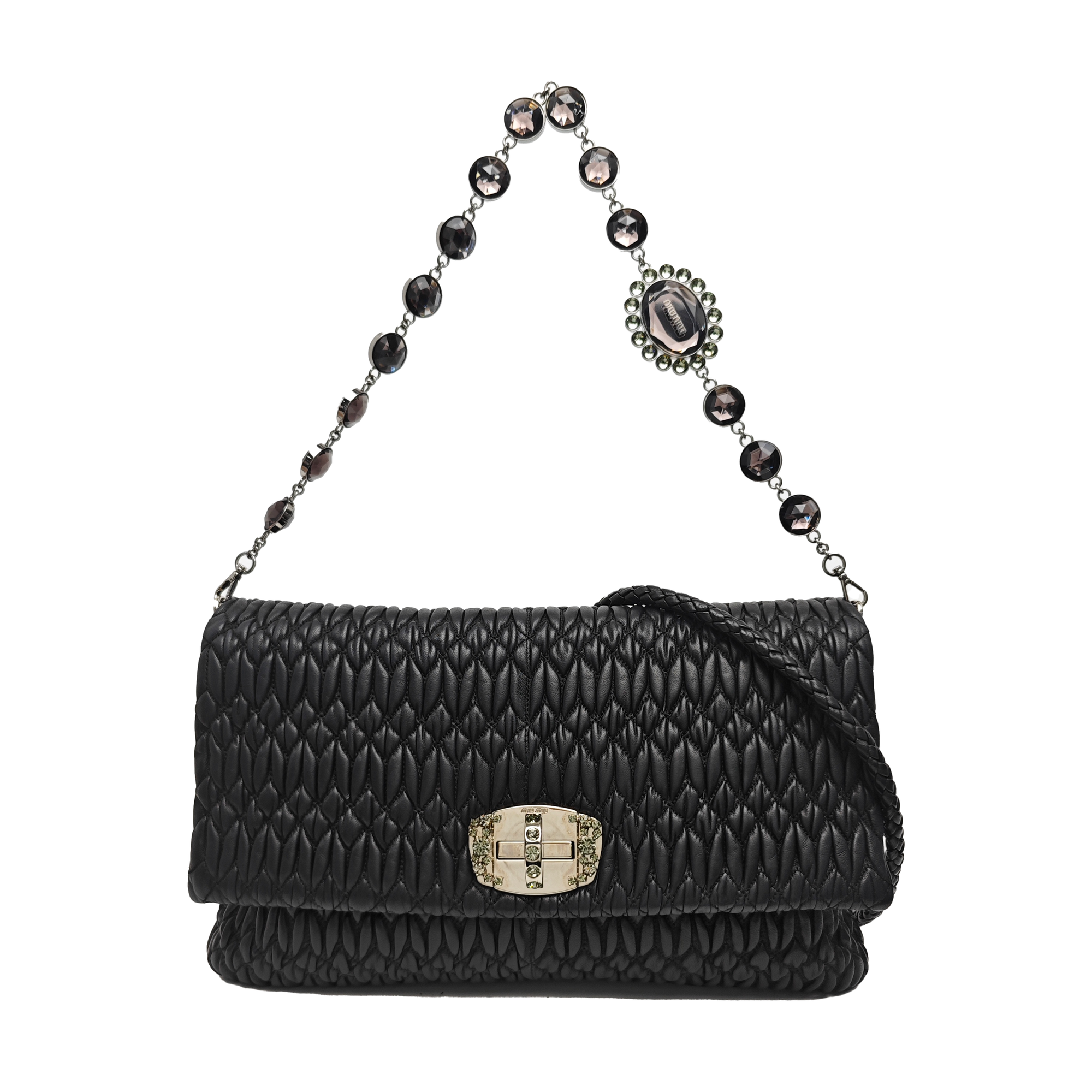 Crystal Quilted Lambskin Black