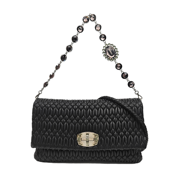 Crystal Quilted Lambskin Black
