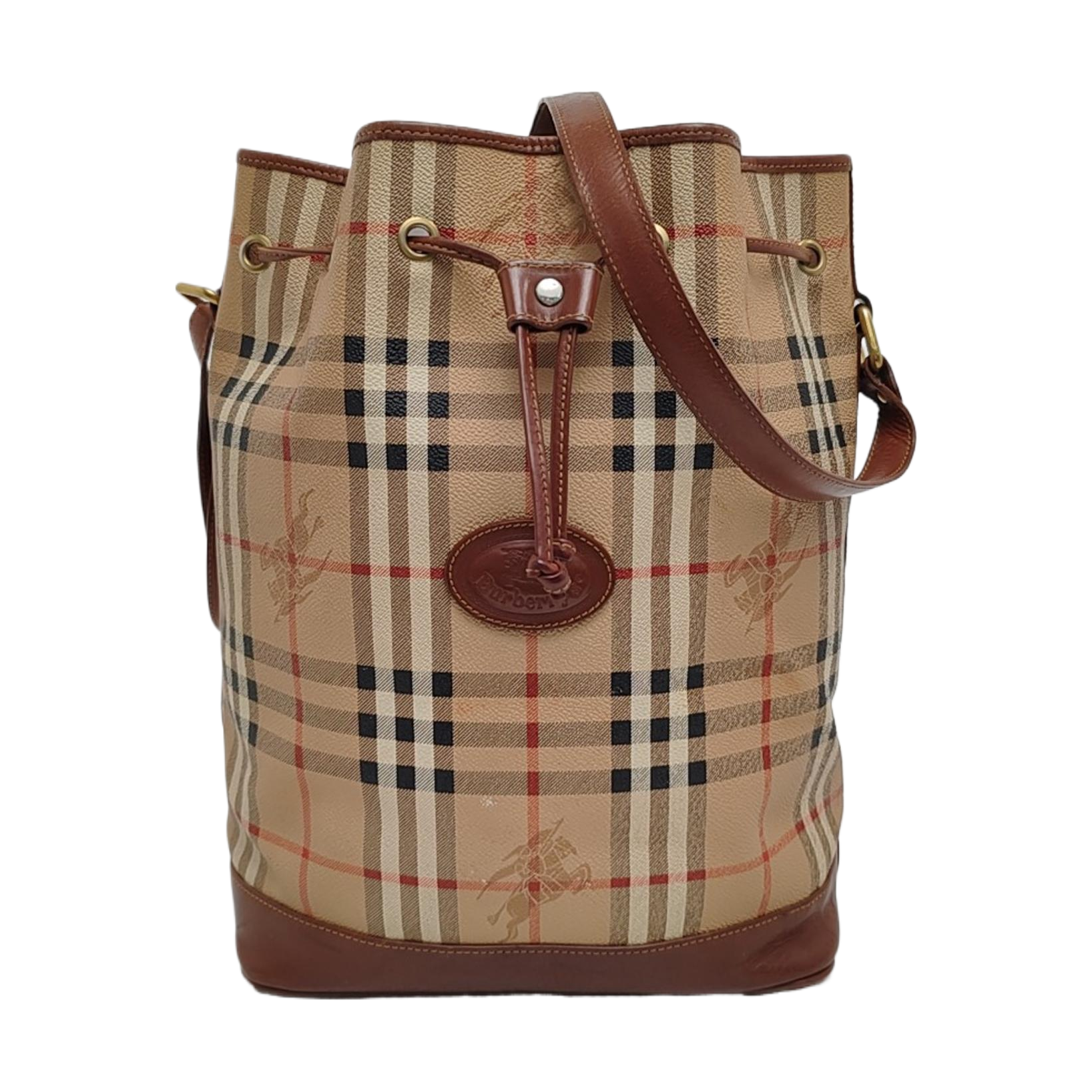 Coated Canvas Bucket Bag Beige