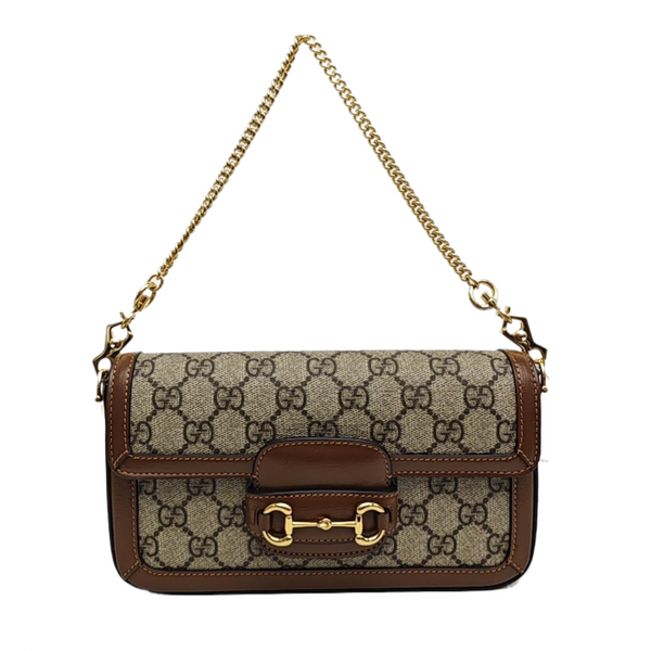 Horsebit 1955 Small Monogram Coated Canvas Beige