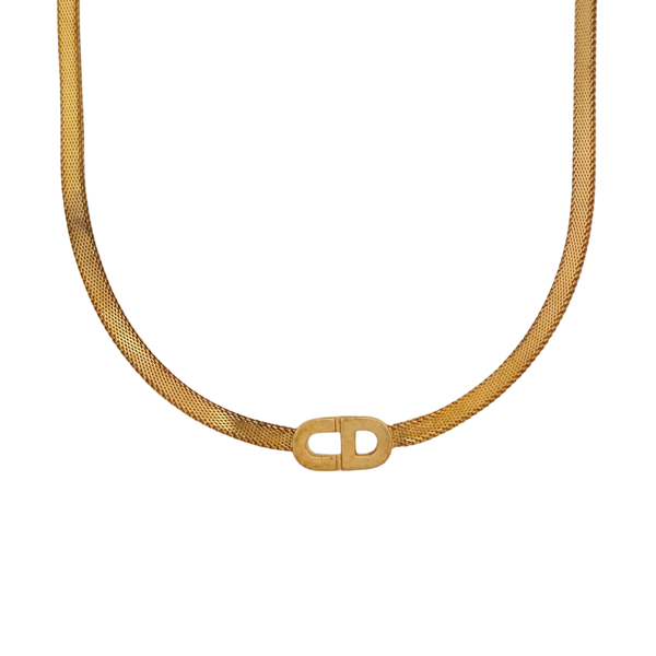 Petit CD Metal Gold Necklace