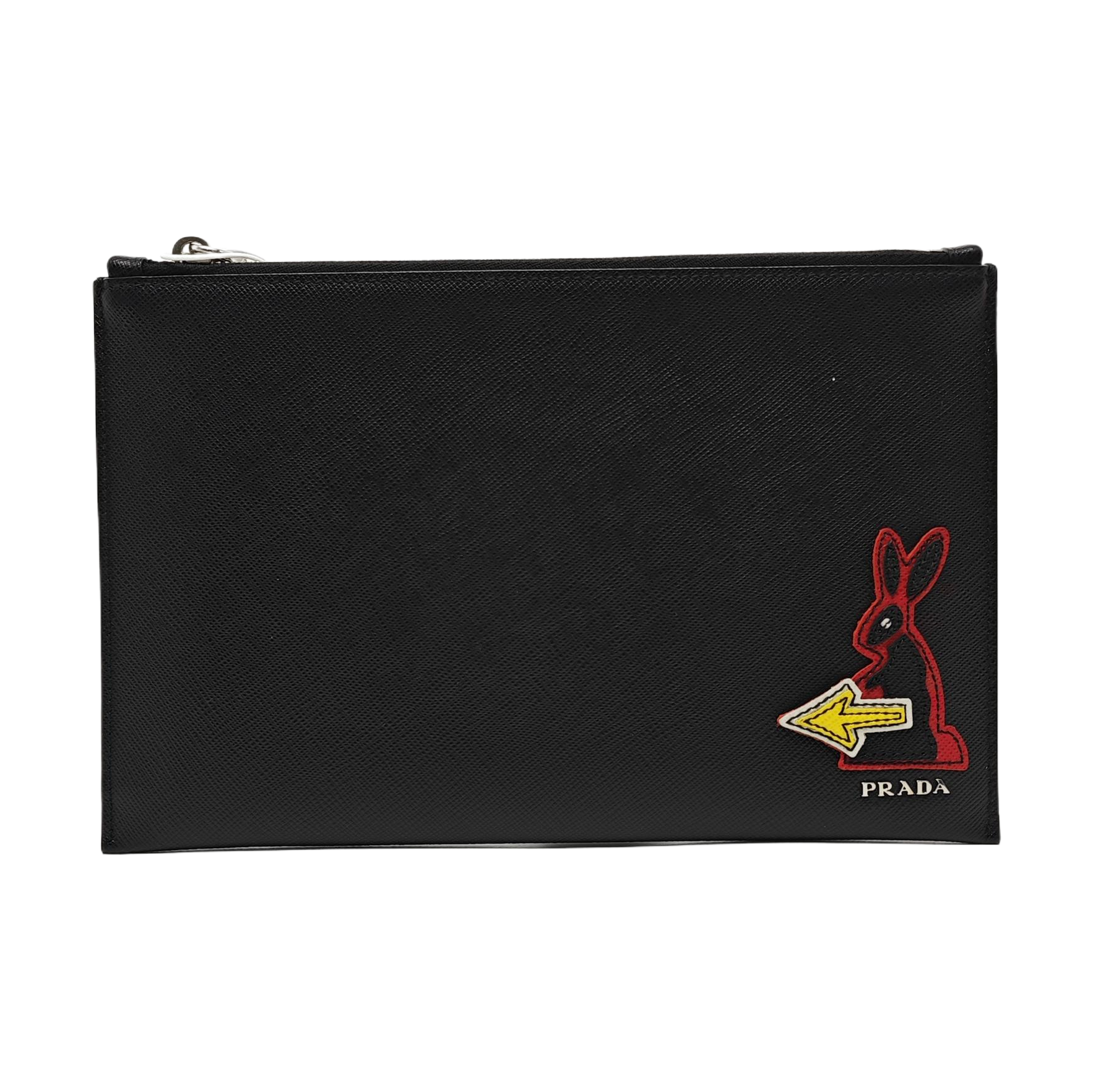 Saffiano Calfskin Clutch Black